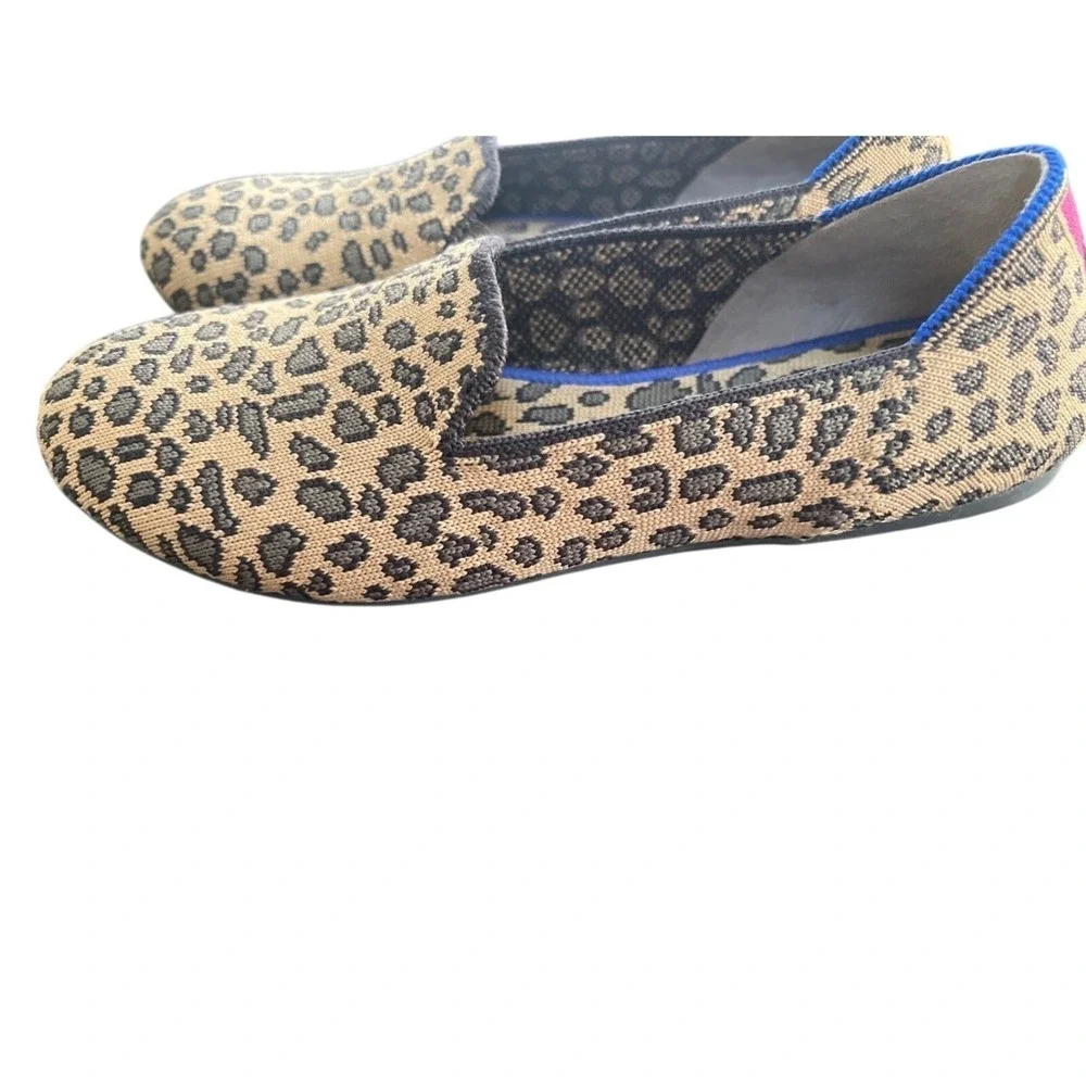 Rothy's Kids Loafer's Girls Size 3 Spotted Leopard Animal Print Slip-on Shoes